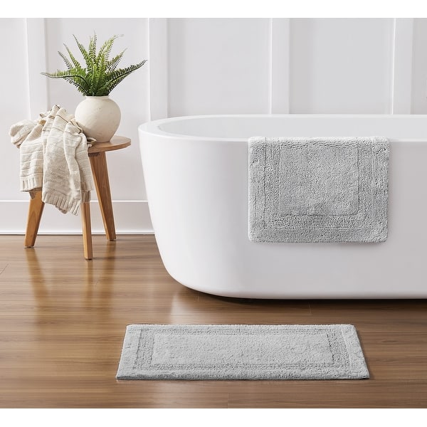 Royal Velvet Classic Cotton Bath Rug (Available in Multiple Sizes) - (2) 17x24 - Grey