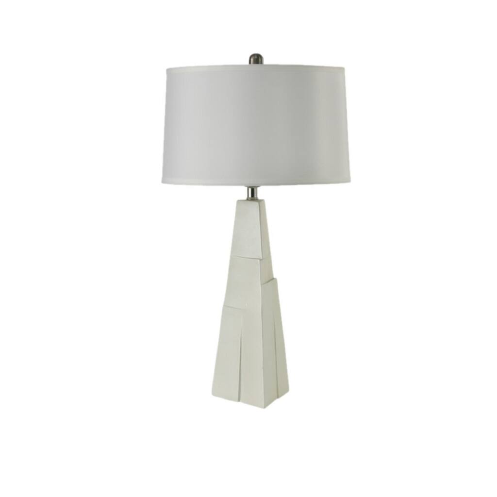 Prairie 28 in. Metallic White Bedside Table Lamp