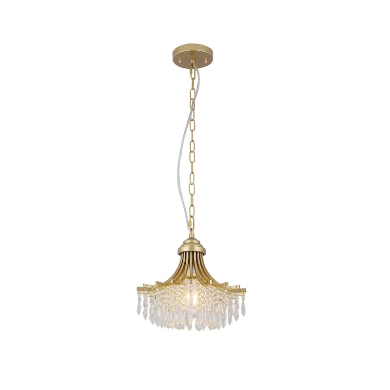 Single Bulb Matte Gold Fan Shaped Chandelier