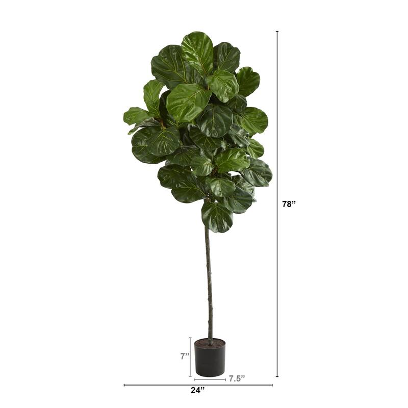 Artificial Fig Tree 6.5ft Indoor Outdoor Home Office Decor - Green - 51-60 Inches