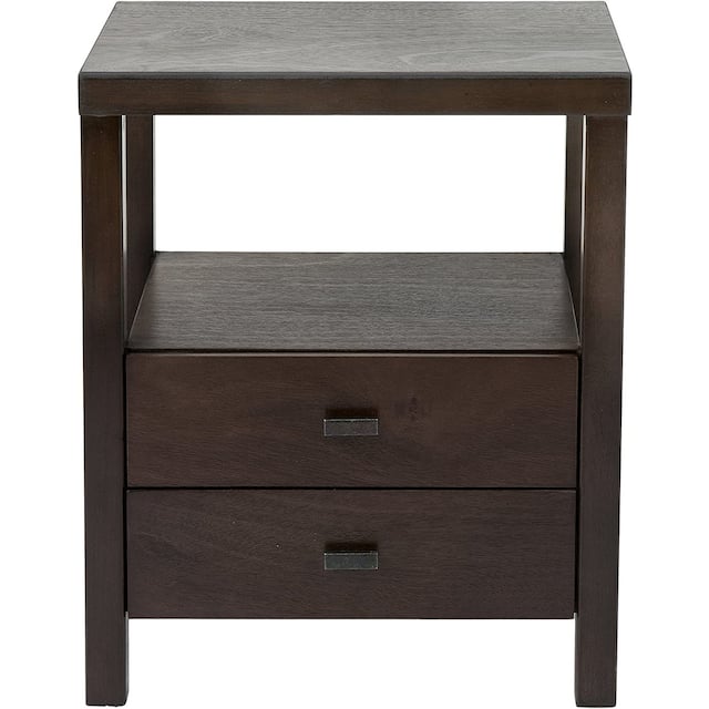 Painted Acacia Wooden End Table - Brown