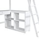 preview thumbnail 23 of 22, Twin Loft Bed with U-shaped Desk, Drawers, Shelves,Cabinet, Kids Bed Frame with Multiple Storage & Guardrails, Antique Brown
