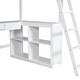 preview thumbnail 11 of 15, White Twin Size Solid Wood Loft Bed with Desk, Blackboard & Drawers