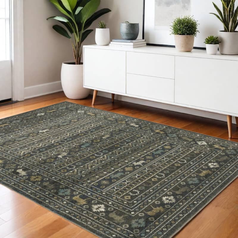 HomeRootsSouthwestern Southwest Rectangle Area Rug - 64.96' X '46.06' X '0.32