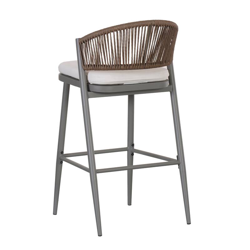 Christopher Knight Home - Beverly Outdoor Barstools with Scallop Backrest, Set of 2