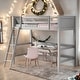 preview thumbnail 1 of 12, Contemporary Solid Wood Twin Size Loft Bed with Ladder & Safety Guaranteed, Solid Construction & Versatility Galore, Grey Grey