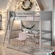 preview thumbnail 17 of 42, Solid Wood Twin Size Loft Bed with Ladder & Safety Guaranteed, White