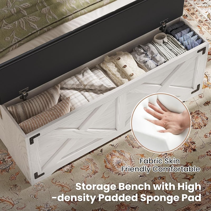 Bed Frame with Storage Ottoman Charging Station and Led Light