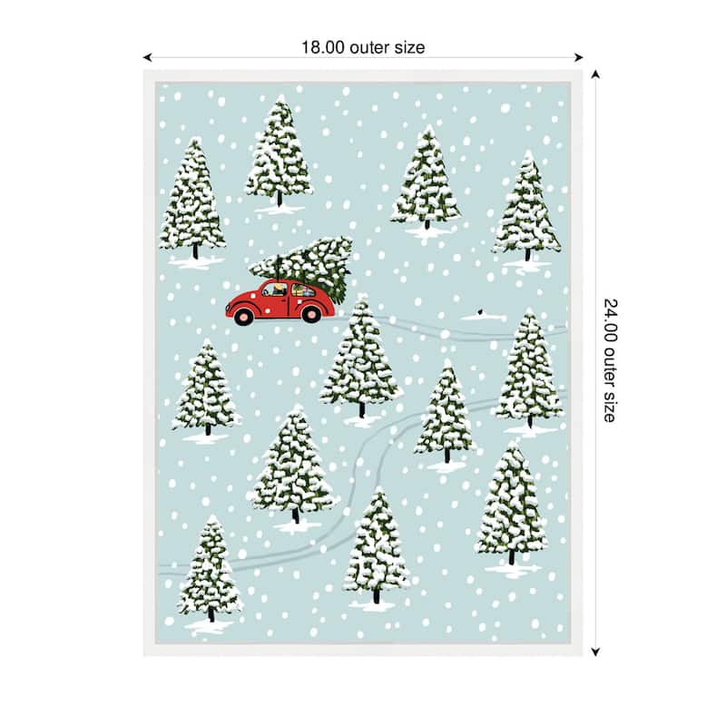 Kate and Laurel Sylvie Framed Canvas Christmas Tree Hunt by Bex Morley Design