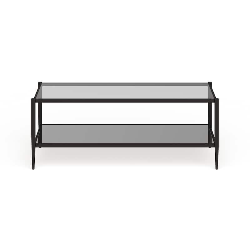 Hera 45'' Wide Rectangular Coffee Table with Mirror Shelf