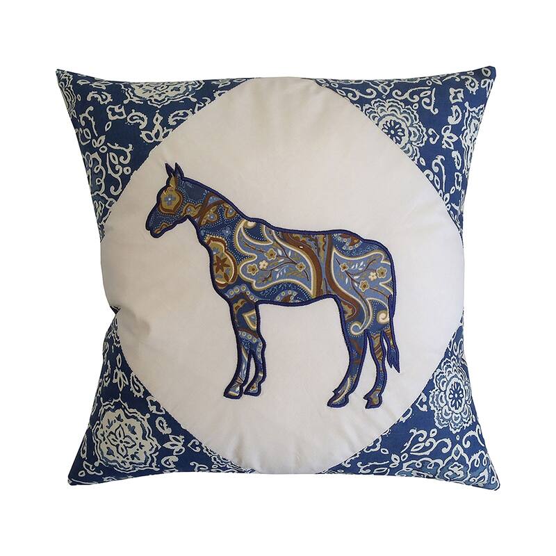 16" x 16" Horse Embroidered Pillow