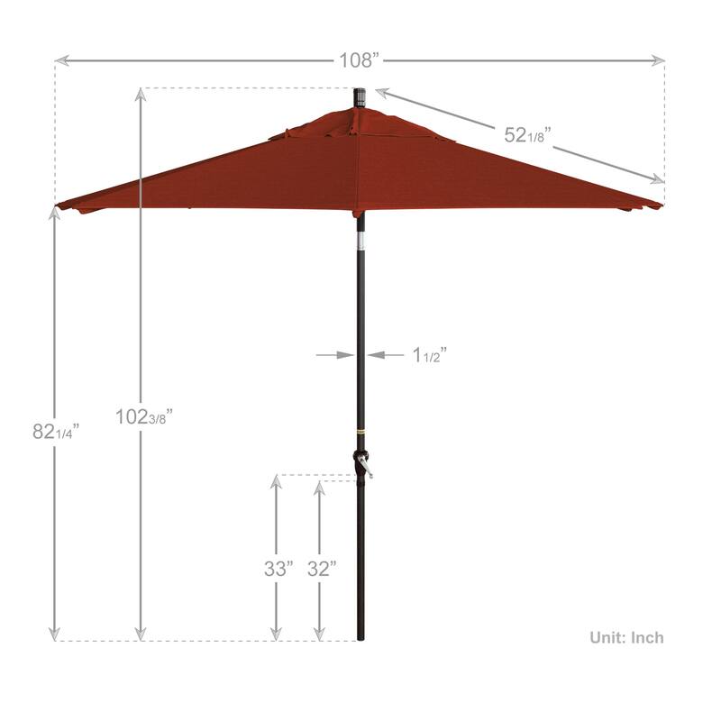 California Umbrella 9' Rd Alum Crank Open Auto Tlit Patio Umbrella