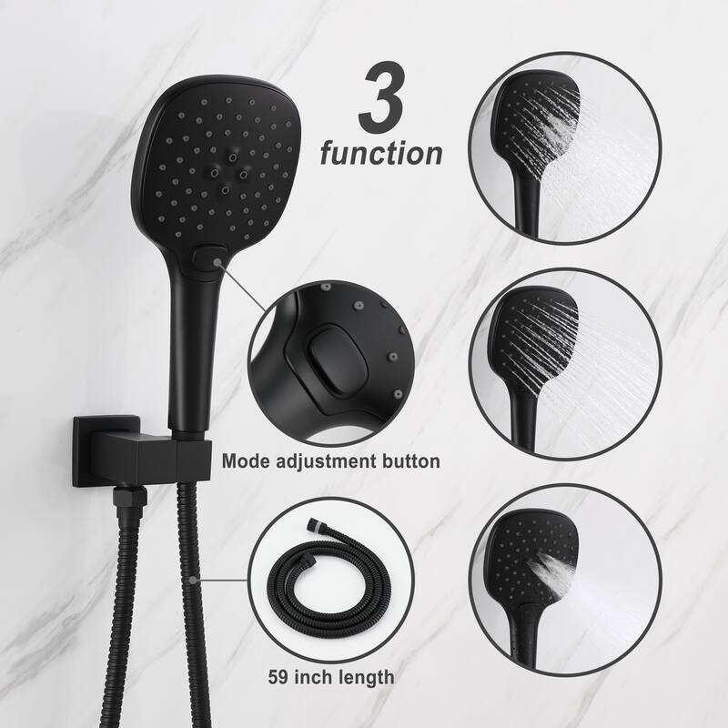 Clihome 12'' Ceiling-mounted 3-Functions Pressure Balace Shower System