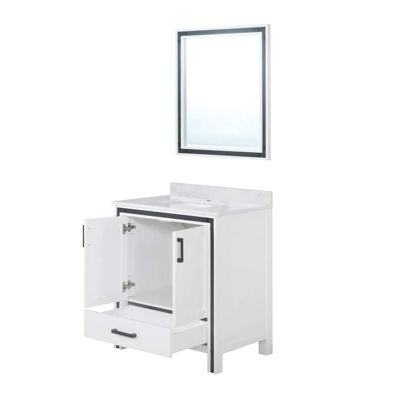 Ziva Bath Vanity, White Quartz Top and Mirrors