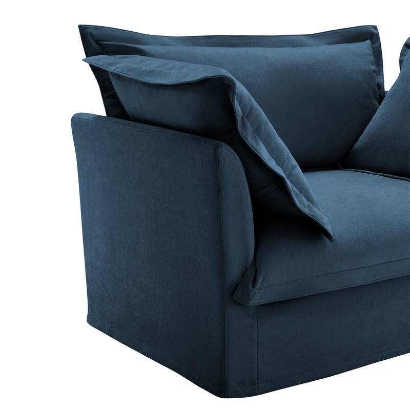 156.6" Chenille U-Shaped Sectional with 4-Seater and French Edge Pillows & Cloud Cushions
