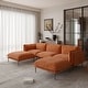 preview thumbnail 4 of 27, Modern Minimalist Upholstered Couches, 147" 4-Seater Cloud Modular Sectional Sofa with 2 Ottoman,U Shaped Couch for Living Room