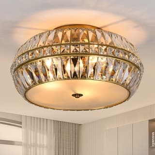 3-Light 18.31" Crystal Flush Mount Ceiling Light