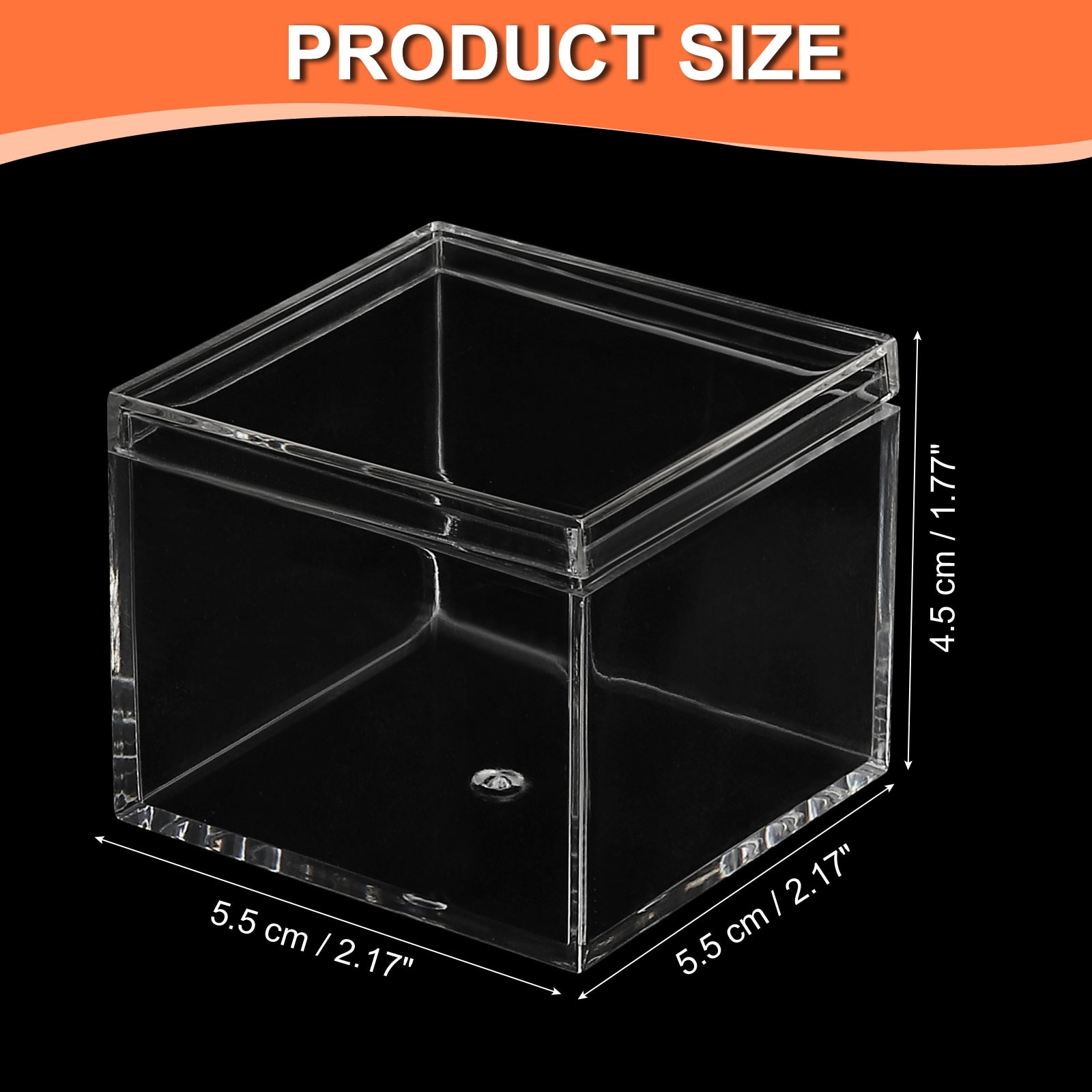 Acrylic Box with Lid, Clear Acrylic Display Boxes Plastic Square Cube Containers Storage Organizer