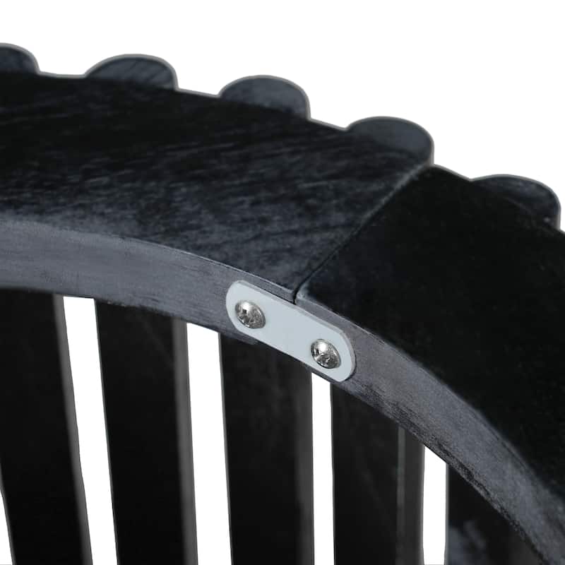 Acacia Solid Wood Side Table, Durable Acacia Solid Wood Frame, Natural & Black Color