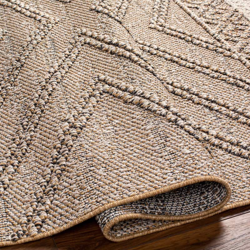 Hauteloom Areli Diamond Geometric Farmhouse Patio Outdoor Area Rug