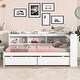 preview thumbnail 2 of 24, Twin Bed with L-Shaped Bookshelves and Storage Drawers - Pine Wood, Space-Saving