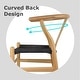 preview thumbnail 33 of 47, Woven Wood Armchair with Arms Open Y Back Mid Century Modern Office Dining Chairs Black Seat Kitchen Bedroom Organic Rattan