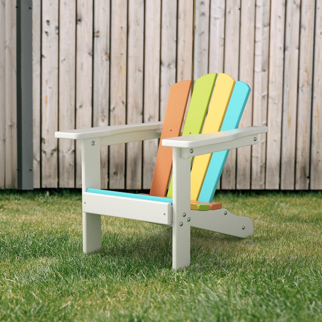 Kids' Adirondack Chair ,HDPE Resin Plastic Children Adirondack Chair, Outdoor Indoor Furniture Small Lounge Chairs for Garden