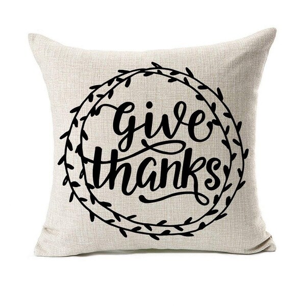 Give Thanks Thanksgiving Day Home Decor Fall Throw Pillow Case