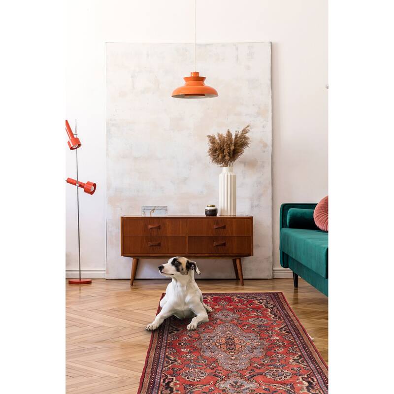 ECARPETGALLERY Hand-knotted Andelz Red Wool Rug - 3'6 x 10'0