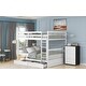 preview thumbnail 13 of 11, Modren Full over Full Wood Bunk Bed With Ladders and Two Storage Drawers,Solid Construction For Bedroom