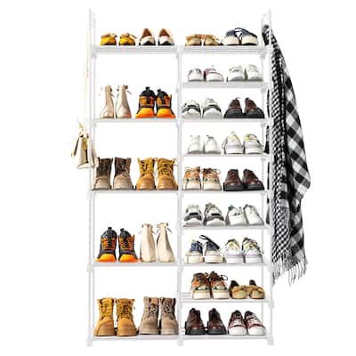 Minimalist Shoe Rack with Iron Frame Durable Non-Woven Storage Organizer for Shoes & Boots