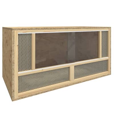 vidaXL Terrarium Brown Engineered wood, glass, steel 31.5 x 15.7 x 15.7 in - 15.7 x 31.5 x 15.7
