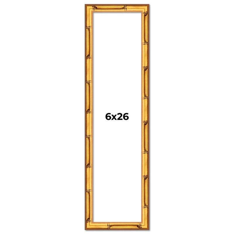 6x26 Frame Gold Bamboo Picture Frame Modern Photo Frame Includes UV Acrylic Shatter Guard Front Acid Free Foam Backing Board