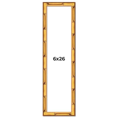 6x26 Frame Gold Bamboo Picture Frame Modern Photo Frame Includes UV Acrylic Shatter Guard Front Acid Free Foam Backing Board