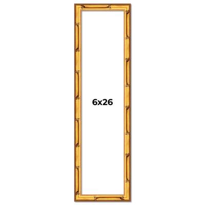 6x26 Frame Gold Bamboo Solid Wood Picture Frame | 1 Inch Moulding