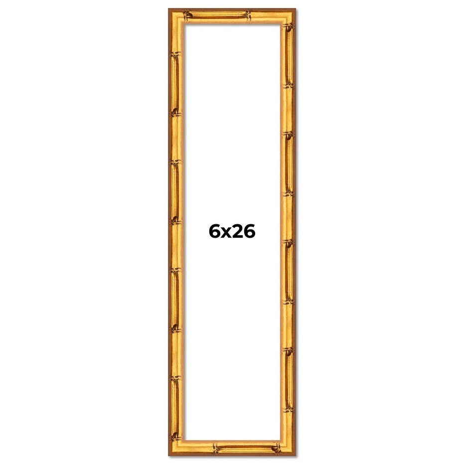 6x26 Frame Gold Bamboo Solid Wood Picture Frame | 1 Inch Moulding