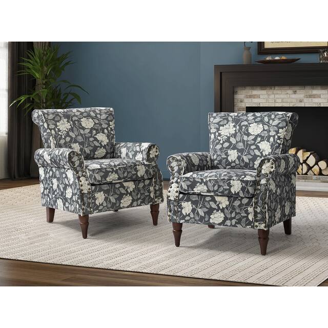 Avelina Upholstered Accent Armchair with Rolled Arms Set of 2 - GARDEN