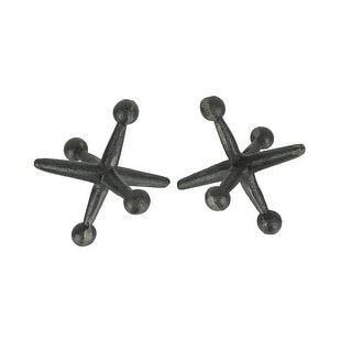 Zeckos Cast Iron Giant Jack Bookends Or Door Stops (Set Of 2) - 3.75 X 4.75 X 4.5 inches