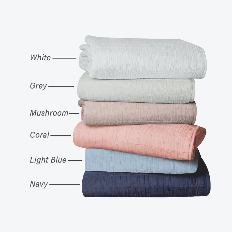 Swift Home Crinkle Enzyme Wash Oversized Coverlet/Bedspread Quilt Sets