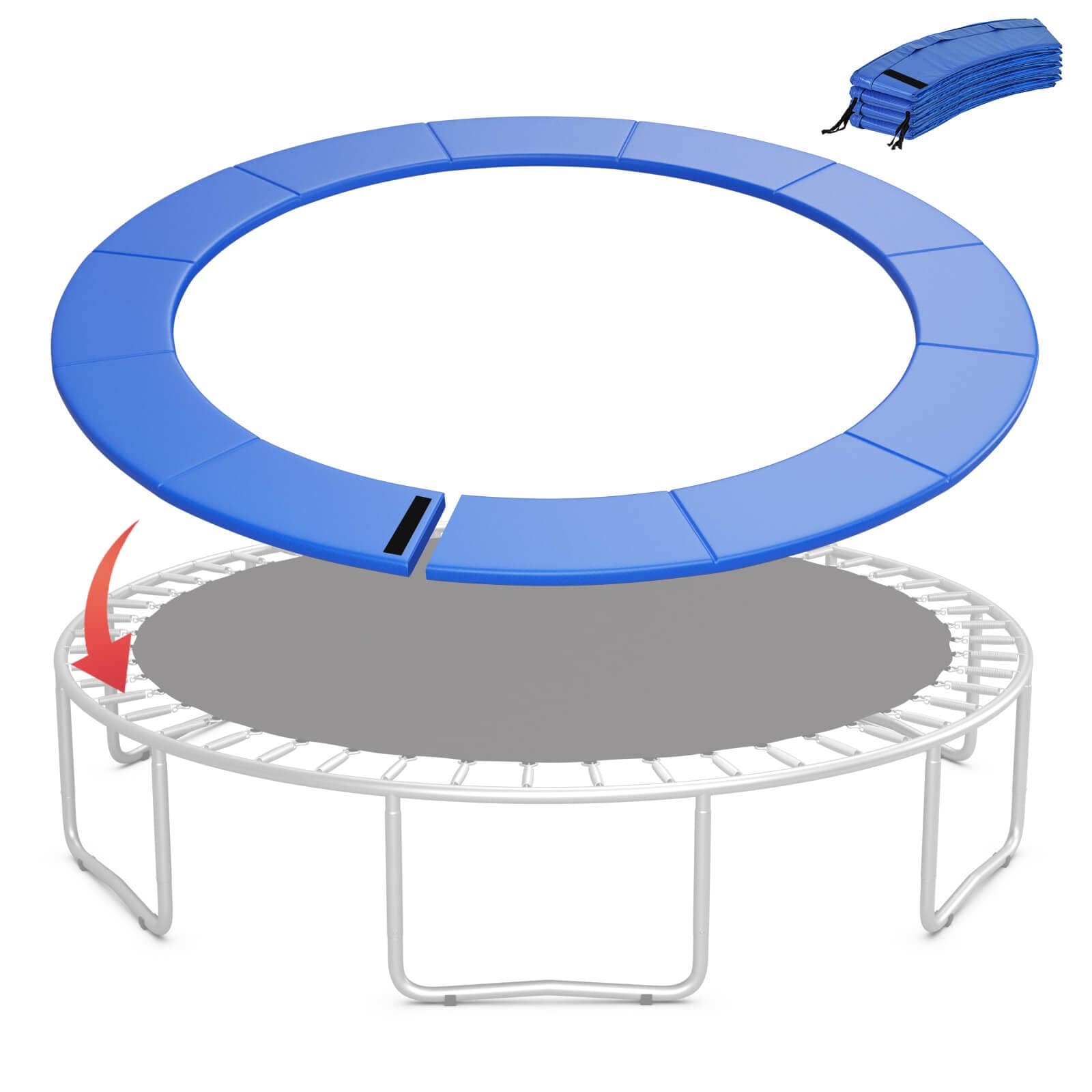 Gymax Universal 15FT Split Trampoline Spring Cover w/Hook & Loop