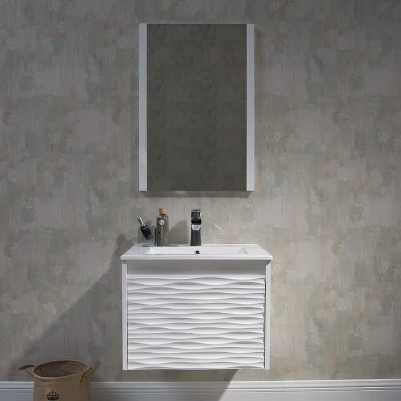 Contemporary White Floating Vanity Set