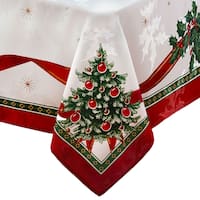 Elrene Home Fashions Villeroy & Boch Toy's Fantasy Holiday Engineered Napkins, Set Of 4, 17"x17", Multi