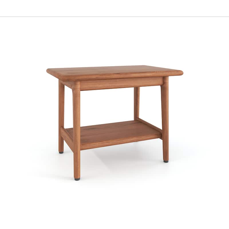 24" Maluku-Bjön Teak Shower Bench with Shelf
