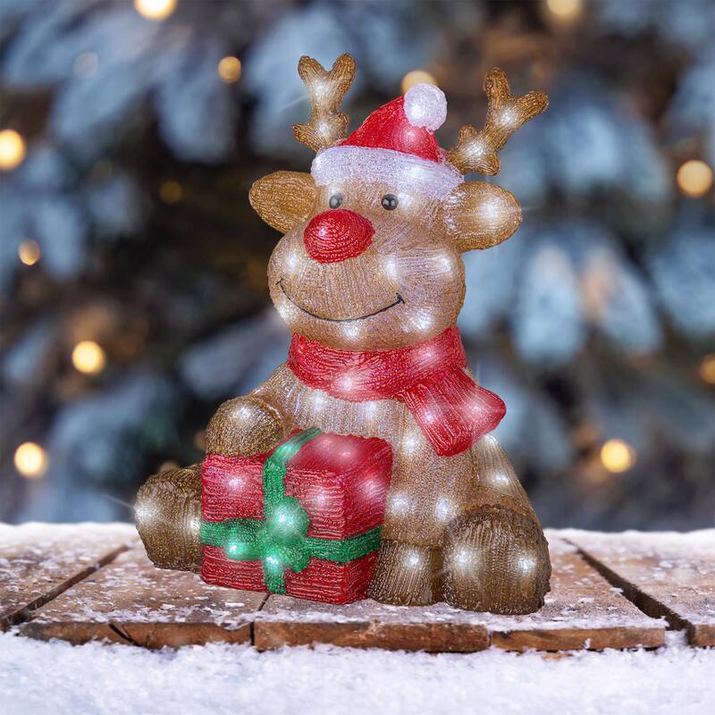 Lumineo LED Cool White Reindeer 18 in. Yard Decor - Brown