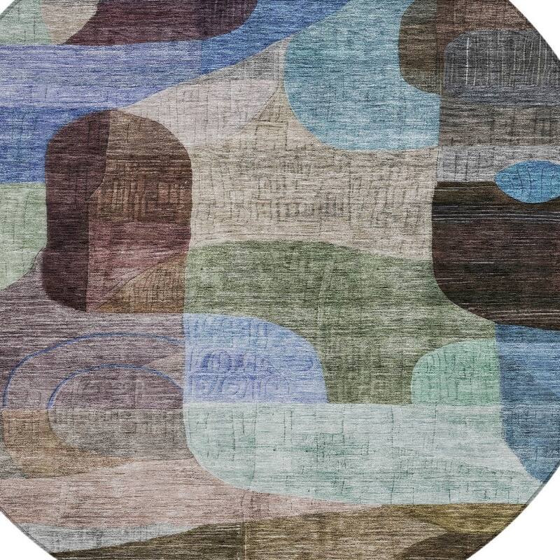HomeRoots Abstract Transitional Rectangle Outdoor Rug