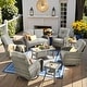 preview thumbnail 4 of 56, XIZZI Outdoor Patio Furniture Wicker Sofa Swivel Chair Set 8-Piece - Dark Grey