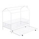 preview thumbnail 8 of 32, Contemporary Mordern Design Twin Size House Platform Bed,Solid Metal Bed with Trundle,Semi-Enclosed Fence