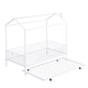 preview thumbnail 8 of 15, House-Shaped Metal Twin Size House Bed with Fence and Trundle,Kids Bed Design