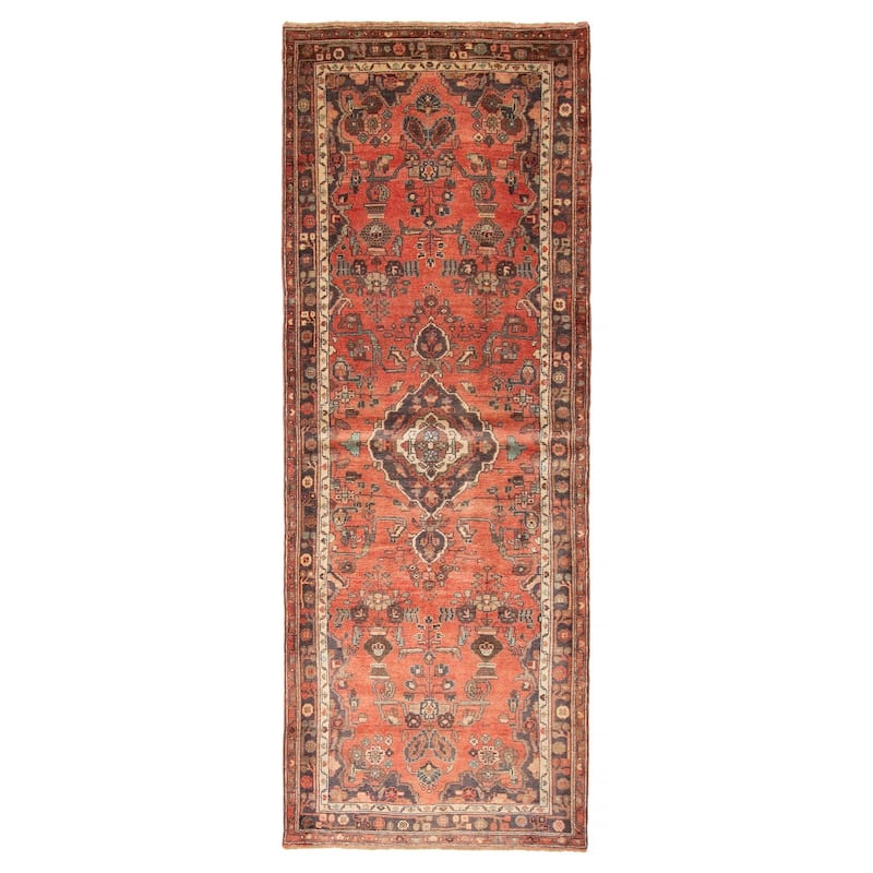 ECARPETGALLERY Hand-knotted Andelz Red Wool Rug - 3' 8" x 10' 2" - Red - 3' 8" x 10' 2" - Runner