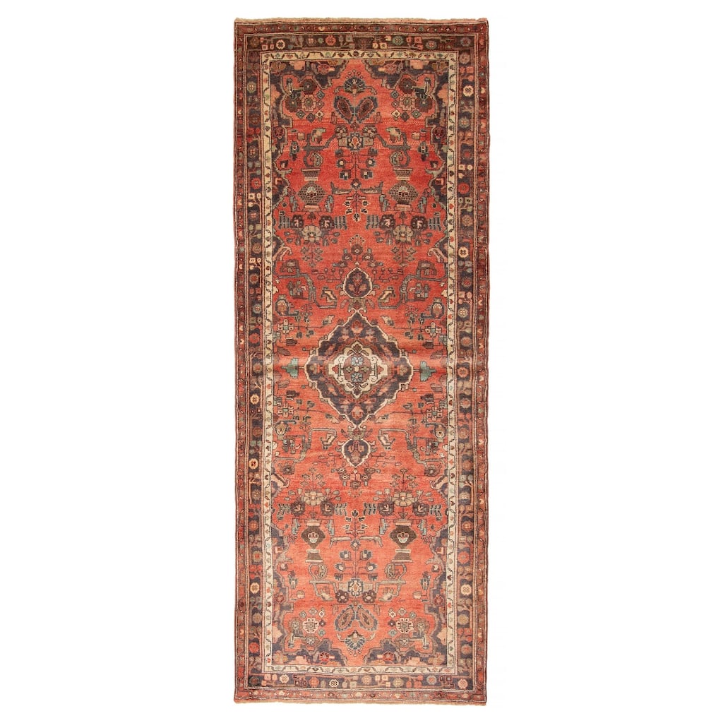 ECARPETGALLERY Hand-knotted Andelz Red Wool Rug - 3' 8" x 10' 2"
